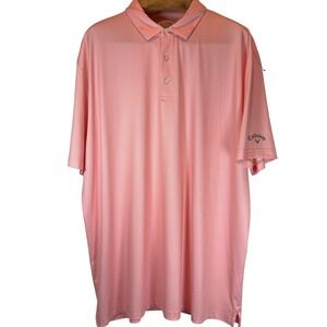 Callaway Opti-Dri Golf Polo Shirt Men's XXL Orange White Checkered Performance